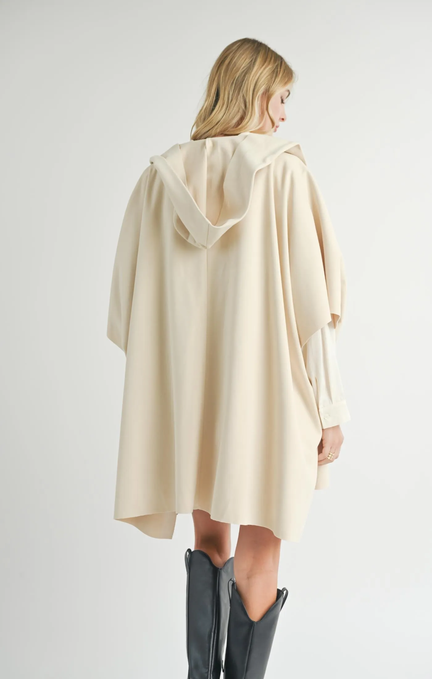 Lisha Belted Poncho | Cream