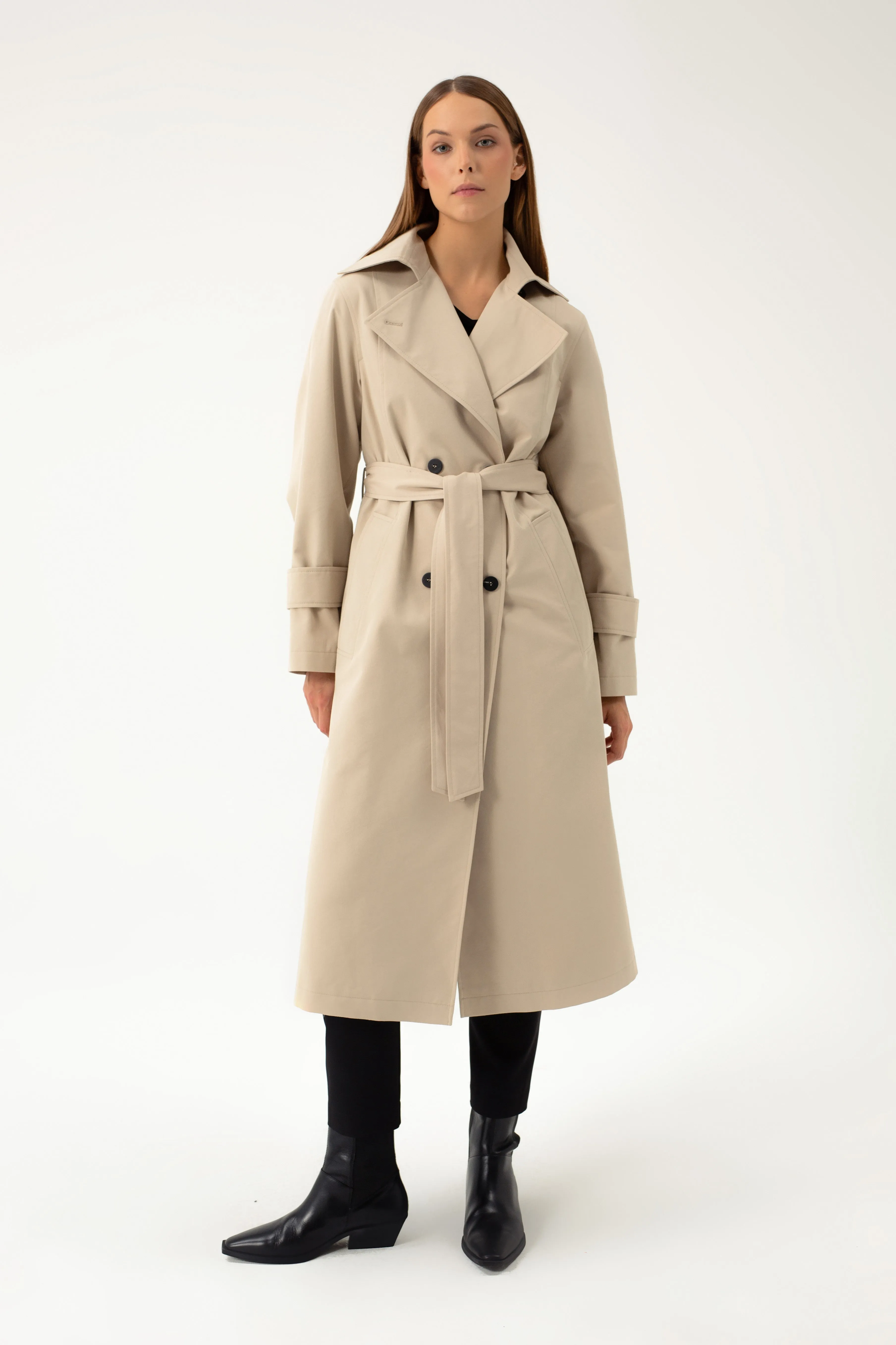 LONG BEIGE TRENCH COAT