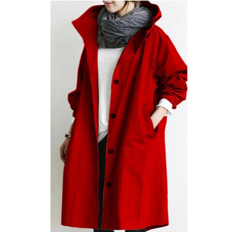 Long Coat Female Autumn Women&#39;s Trench Coat Long Sleeve Solid Pocket Casual Trench Autumn Clothes Korean Women Jacket