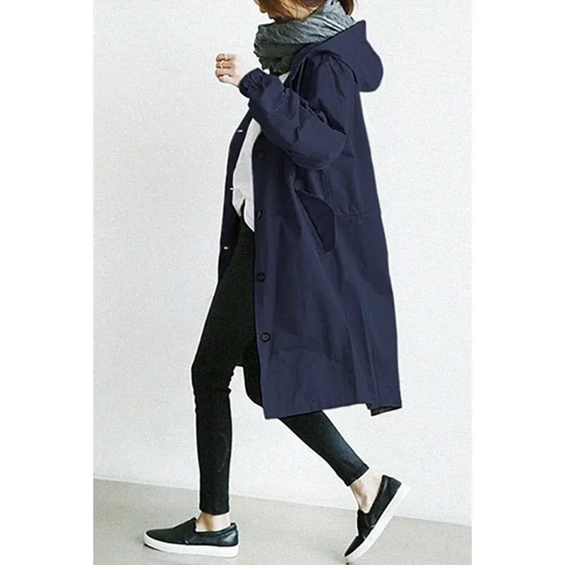 Long Coat Female Autumn Women&#39;s Trench Coat Long Sleeve Solid Pocket Casual Trench Autumn Clothes Korean Women Jacket