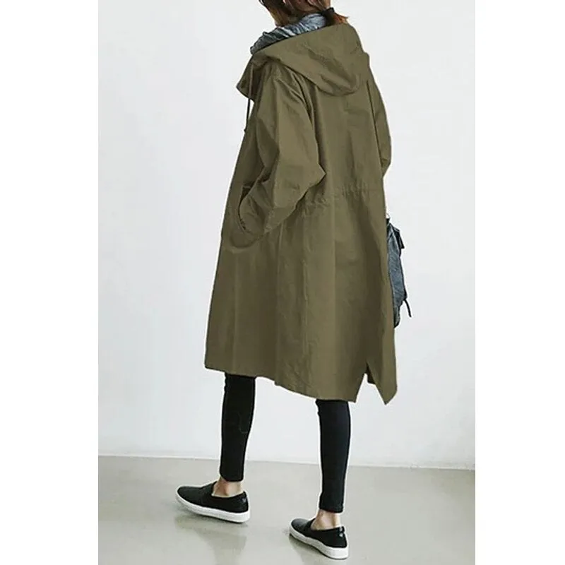 Long Coat Female Autumn Women&#39;s Trench Coat Long Sleeve Solid Pocket Casual Trench Autumn Clothes Korean Women Jacket