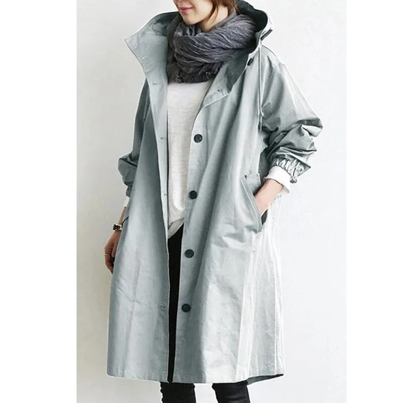 Long Coat Female Autumn Women&#39;s Trench Coat Long Sleeve Solid Pocket Casual Trench Autumn Clothes Korean Women Jacket