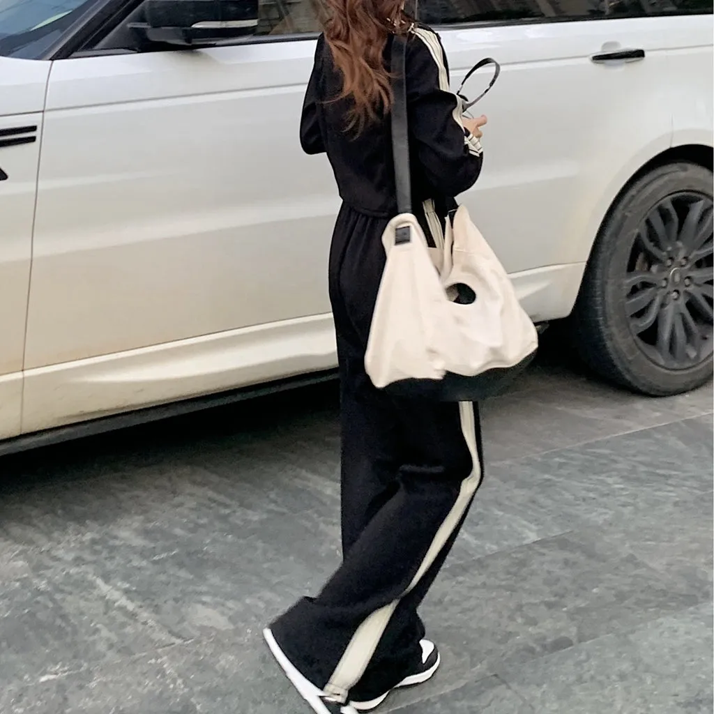 Long Sleeve Coat Top Set Sports High Waist Pants