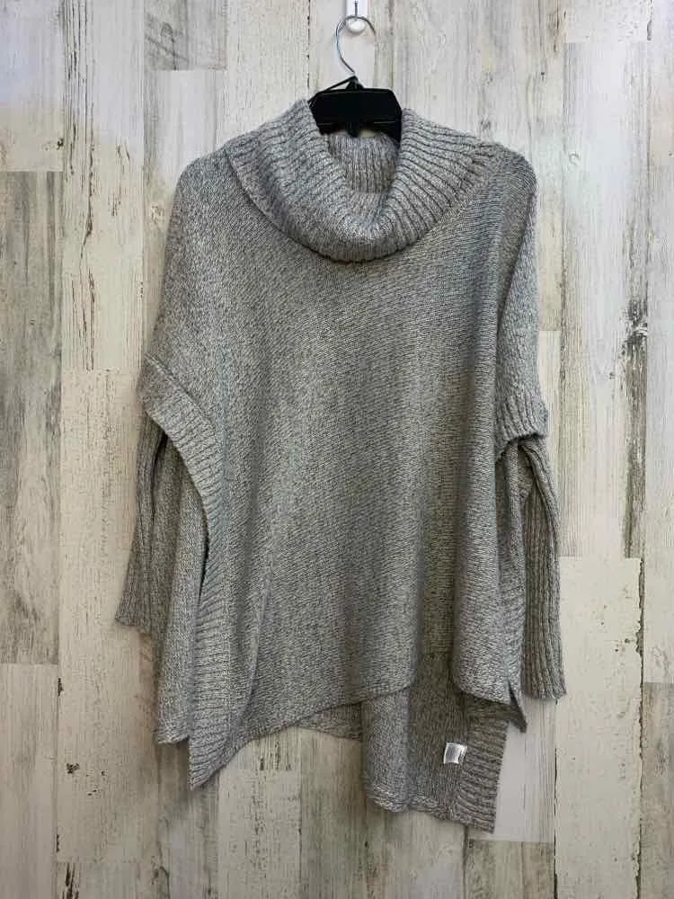 LOVE BY DESIGN Tops Size XS Gray MARLED PONCHO Sweater