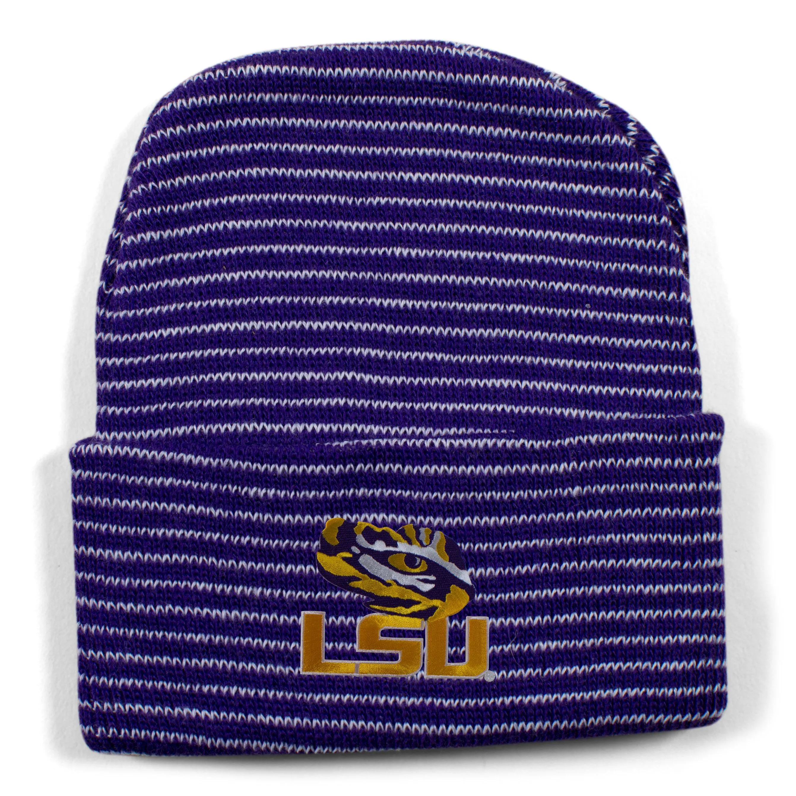 LSU Stripe Knit Cap