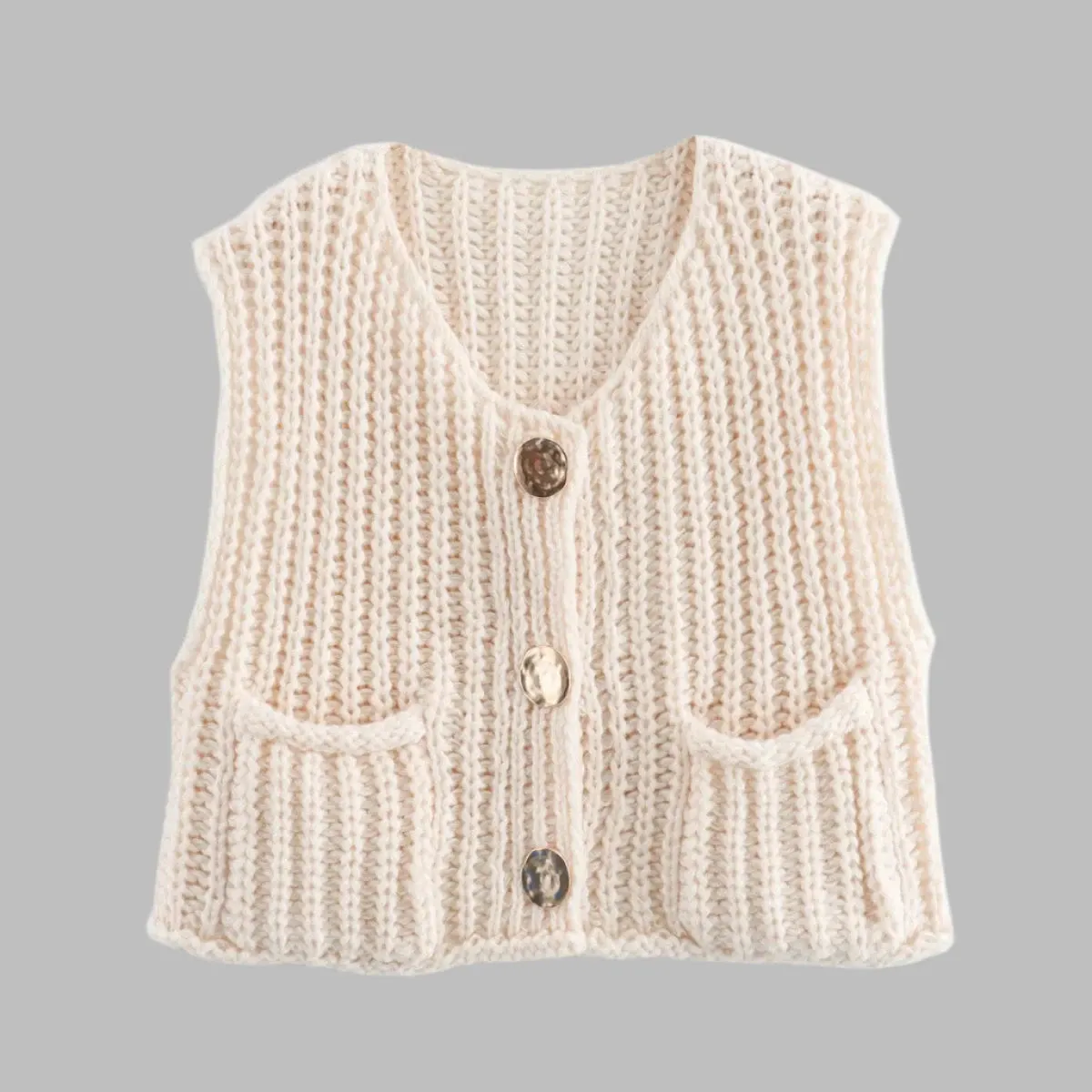 Marliès Paris Gilet | Stijlvol mouwloos gebreid vest voor dames met knopen