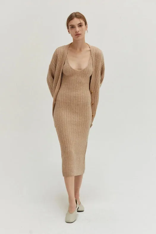 Mave Brushed Ribbed Sweater Dress Two-Piece Set