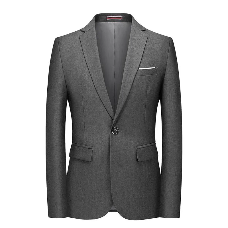 Men Blazer - 1-Button Style Grey Formal Blazer