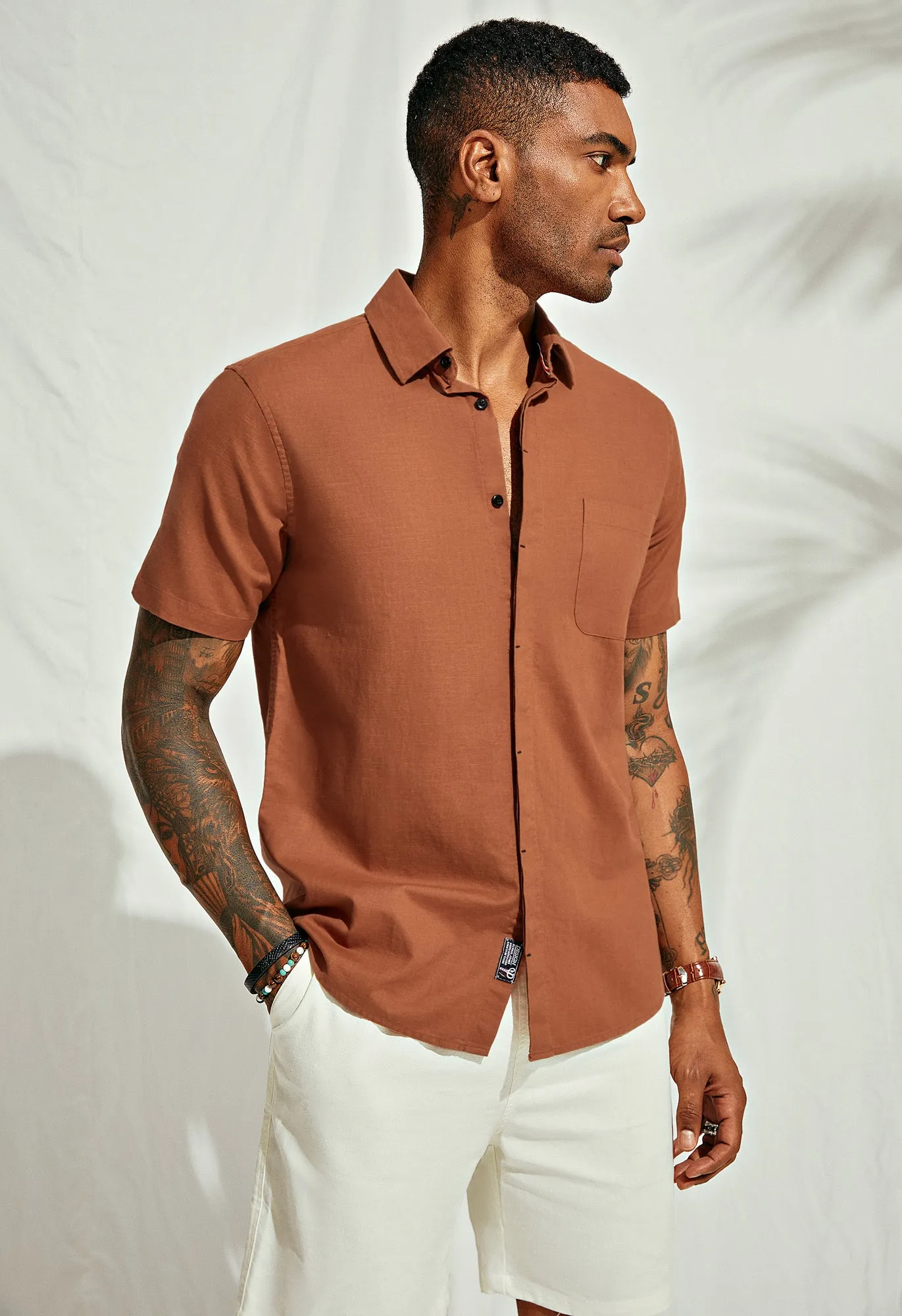 Men Cuban Guayabera Shirt Casual Short Sleeve Button Down Cardigan Shirts Beach Tops Cotton