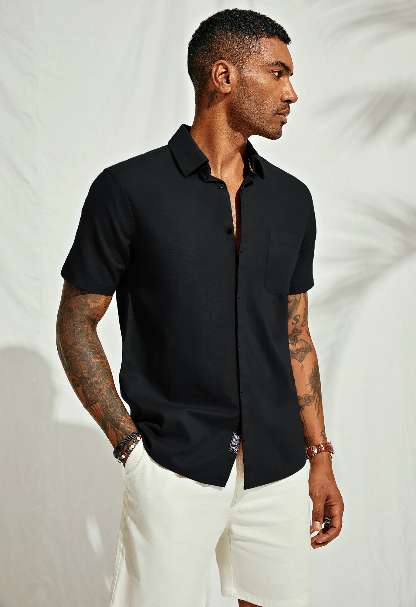 Men Cuban Guayabera Shirt Casual Short Sleeve Button Down Cardigan Shirts Beach Tops Cotton