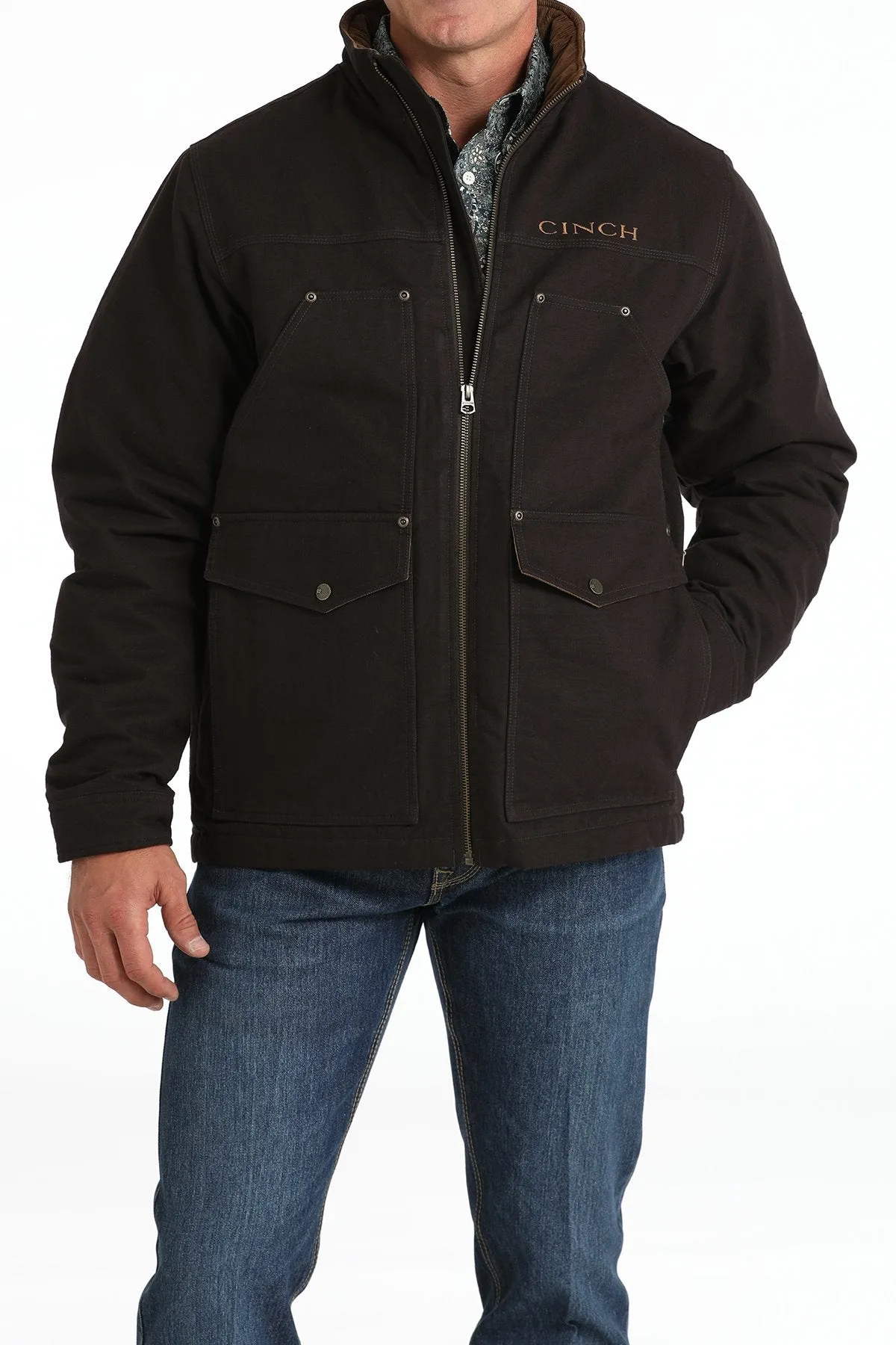 Men's Concealed Carry Canvas Jacket - Brown - (MWJ1068004)