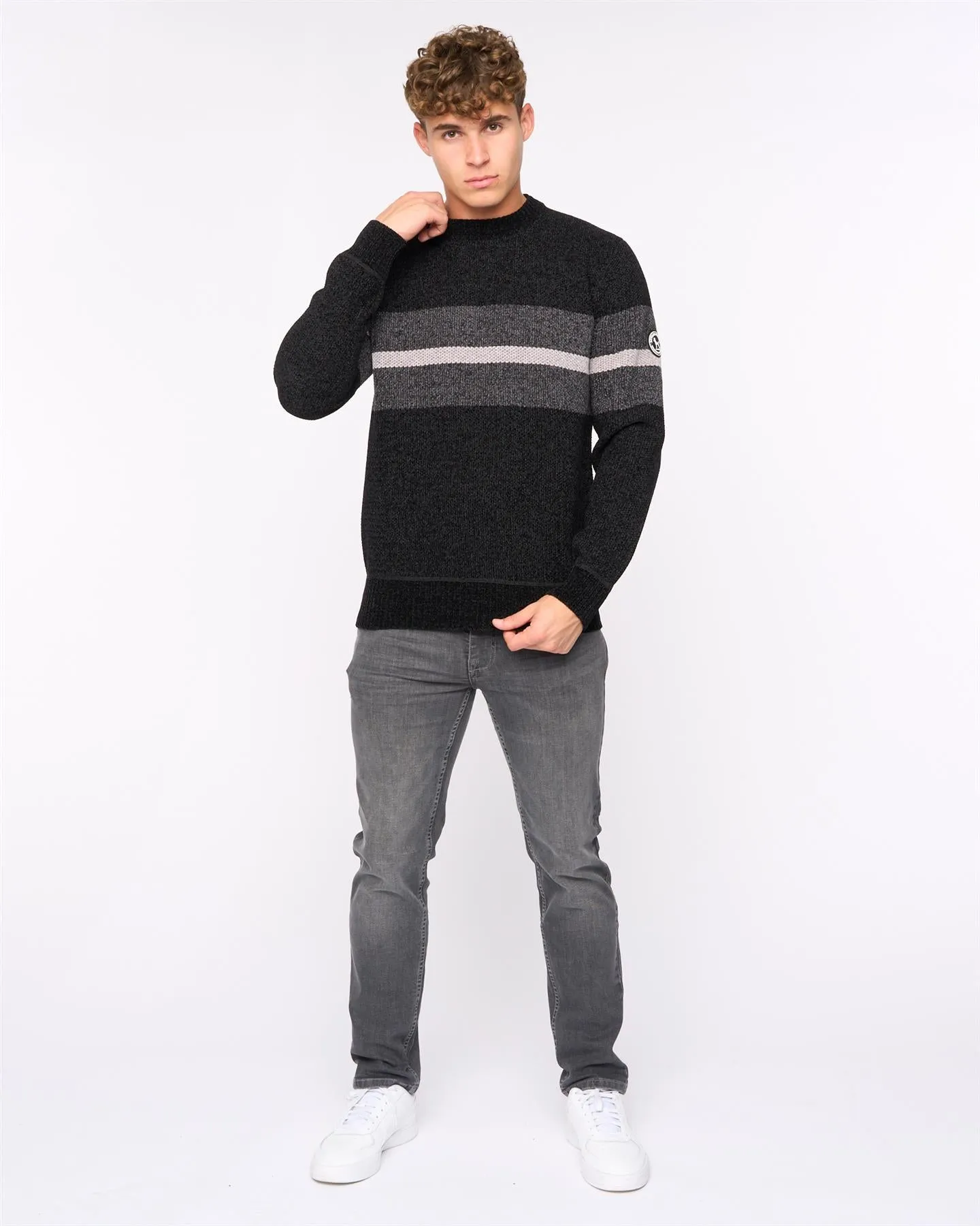 Mens Maskell Crew Knit Black