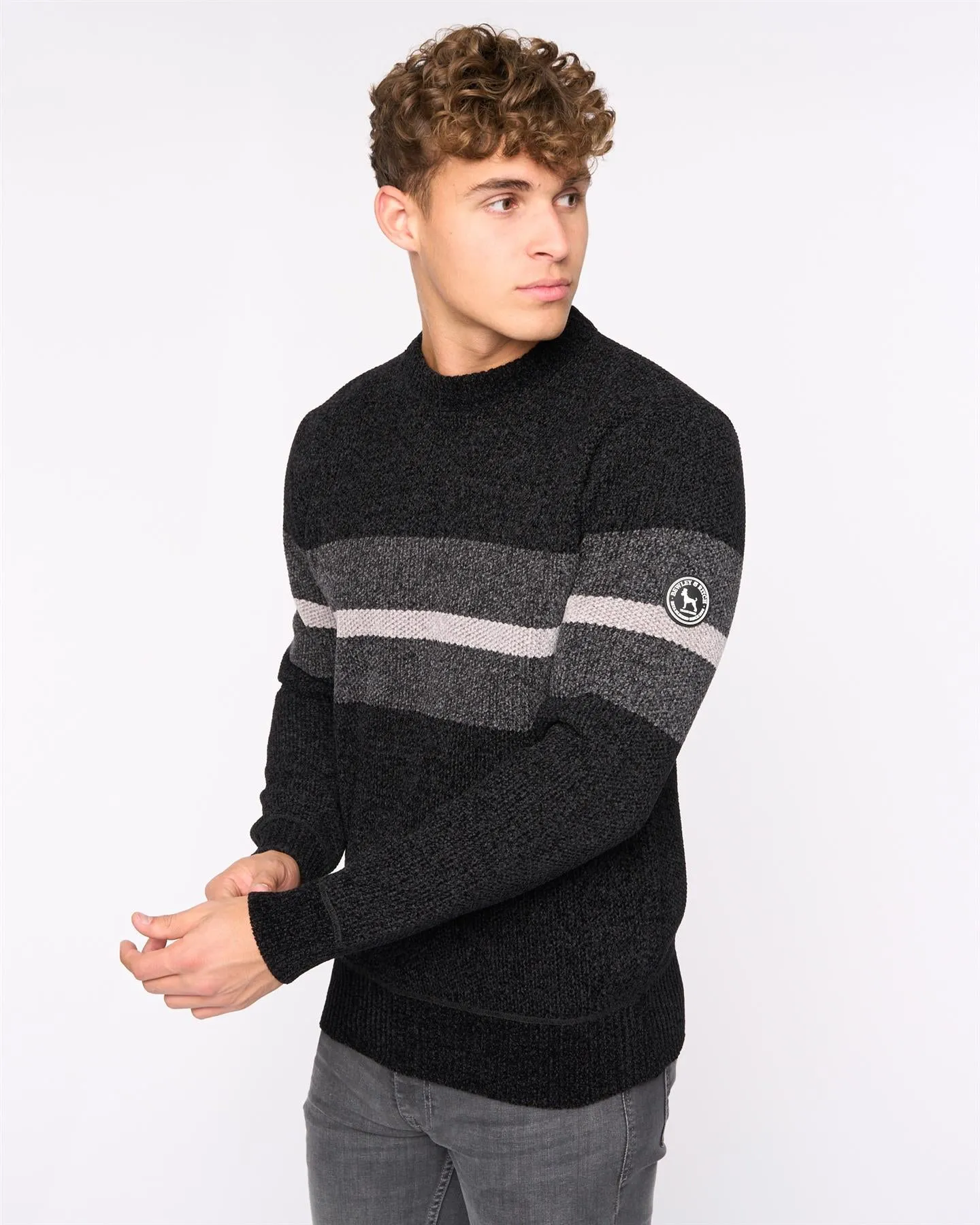 Mens Maskell Crew Knit Black