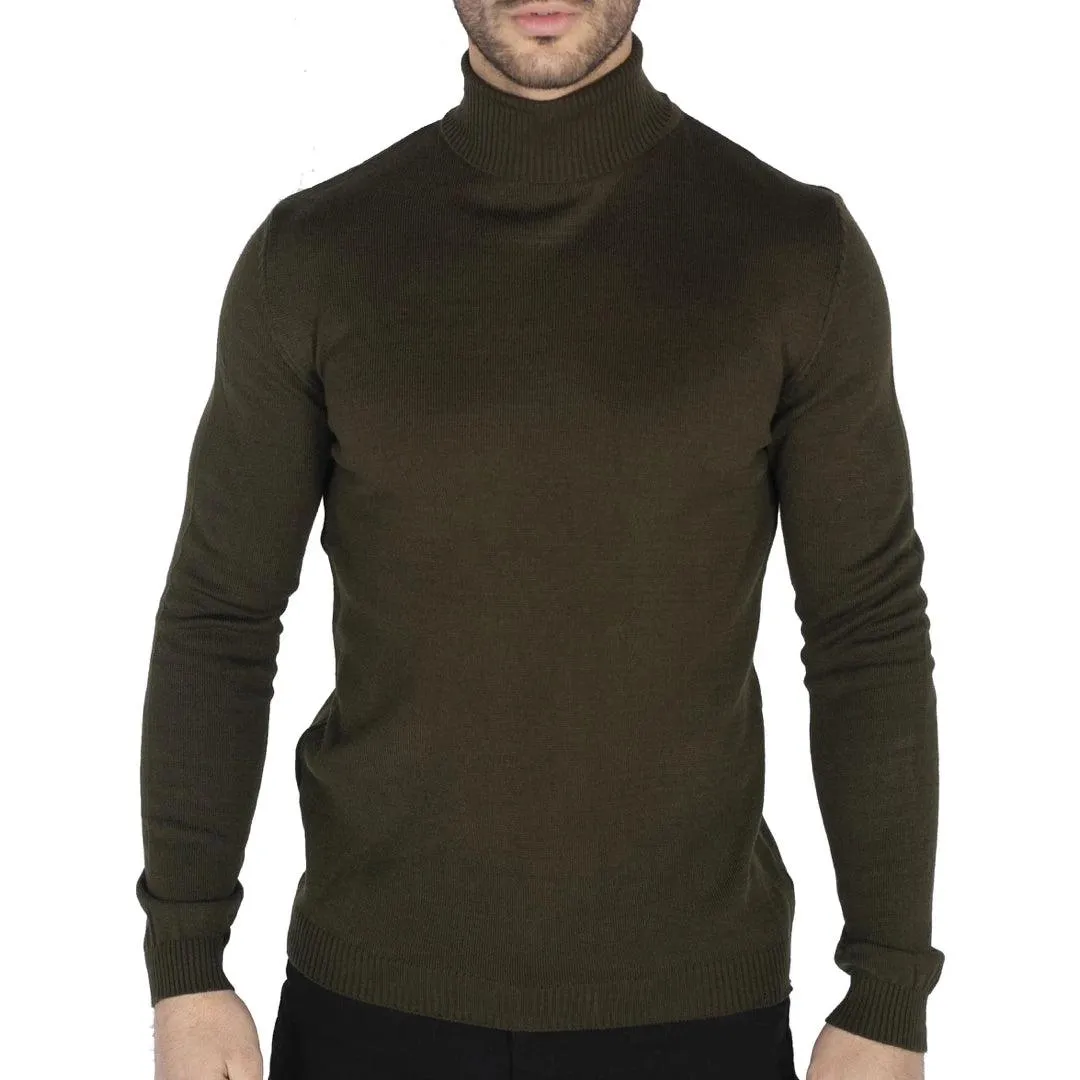 Mens Polar Neck Jumper Roll Neck High Turtle Neck Slim Fit Light Weight