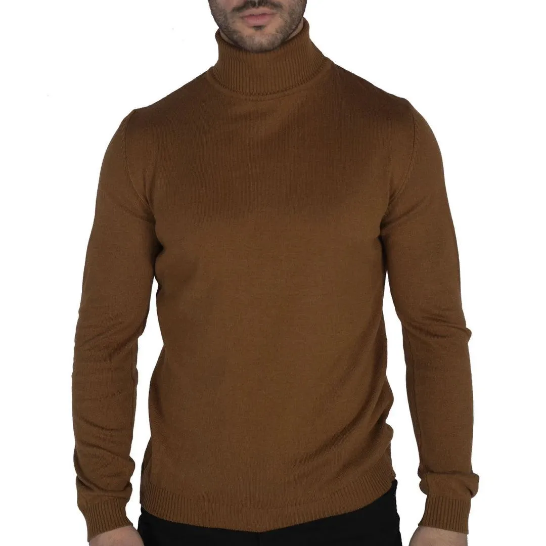 Mens Polar Neck Jumper Roll Neck High Turtle Neck Slim Fit Light Weight