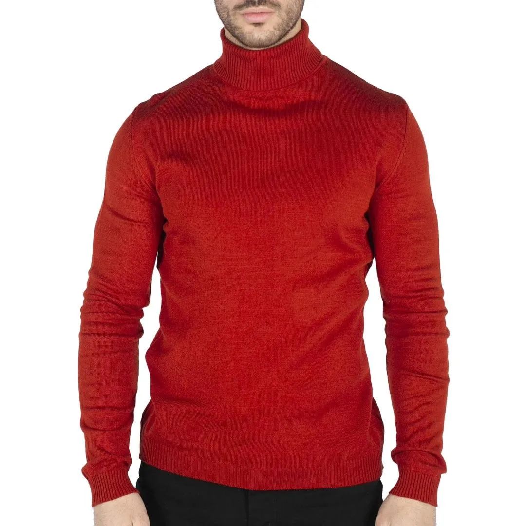 Mens Polar Neck Jumper Roll Neck High Turtle Neck Slim Fit Light Weight