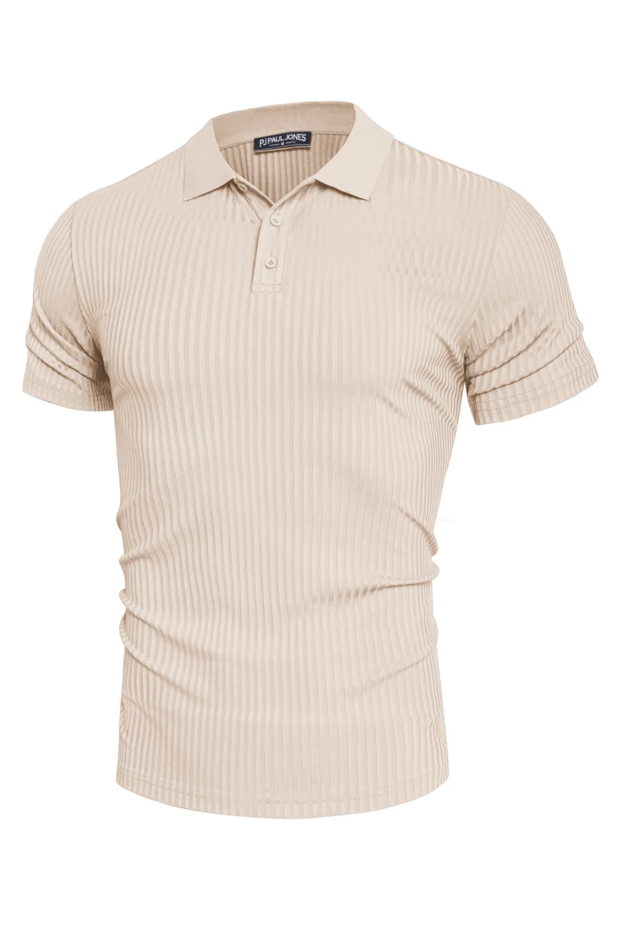 Mens Polo Shirts Textured Knit Short Sleeve Stretchy Golf Shirts