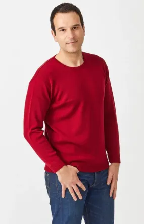 Merino Crew Neck Jumper - Red