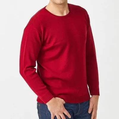 Merino Crew Neck Jumper - Red