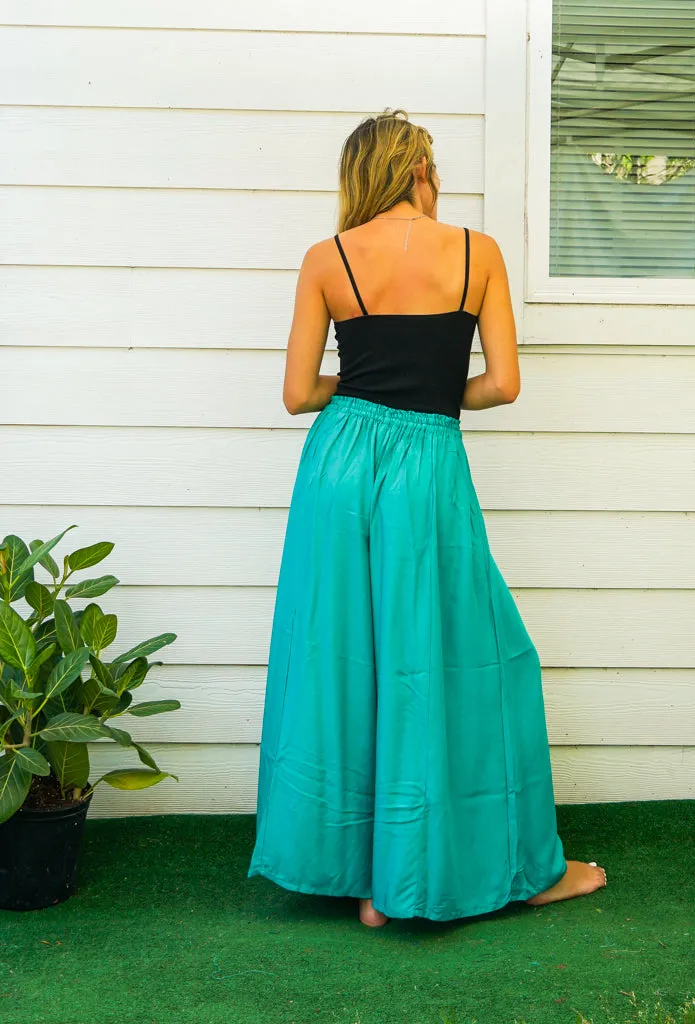 Mint Wide Leg Palazzo Pants