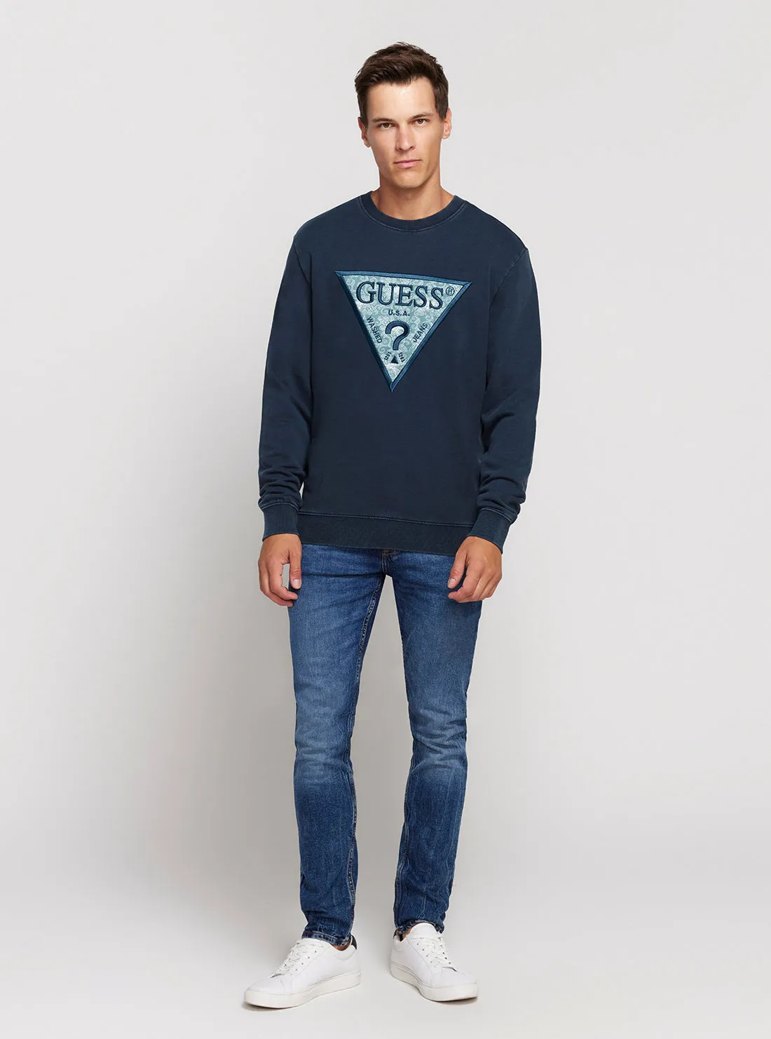 Navy Blue Triangle Logo Jumper