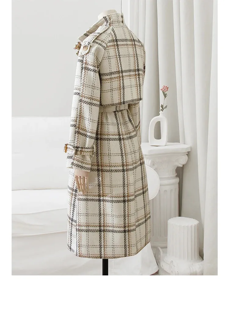 Neus Plaid Trench Coat