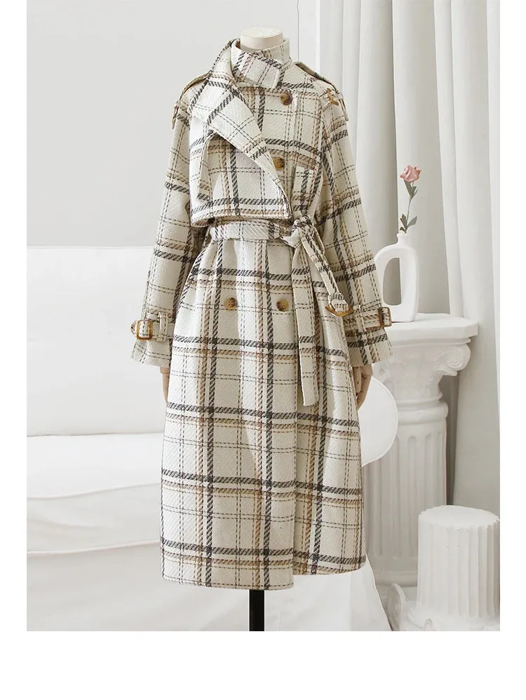 Neus Plaid Trench Coat