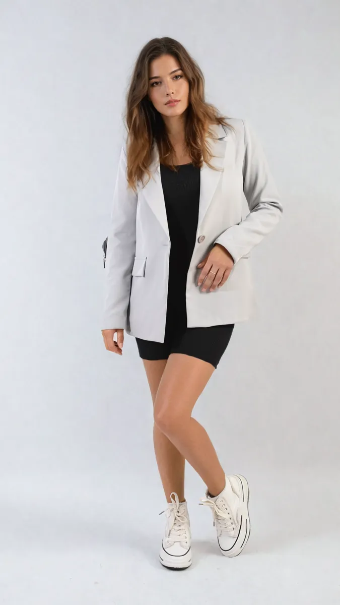 Open Front Oversized Casual Blazer