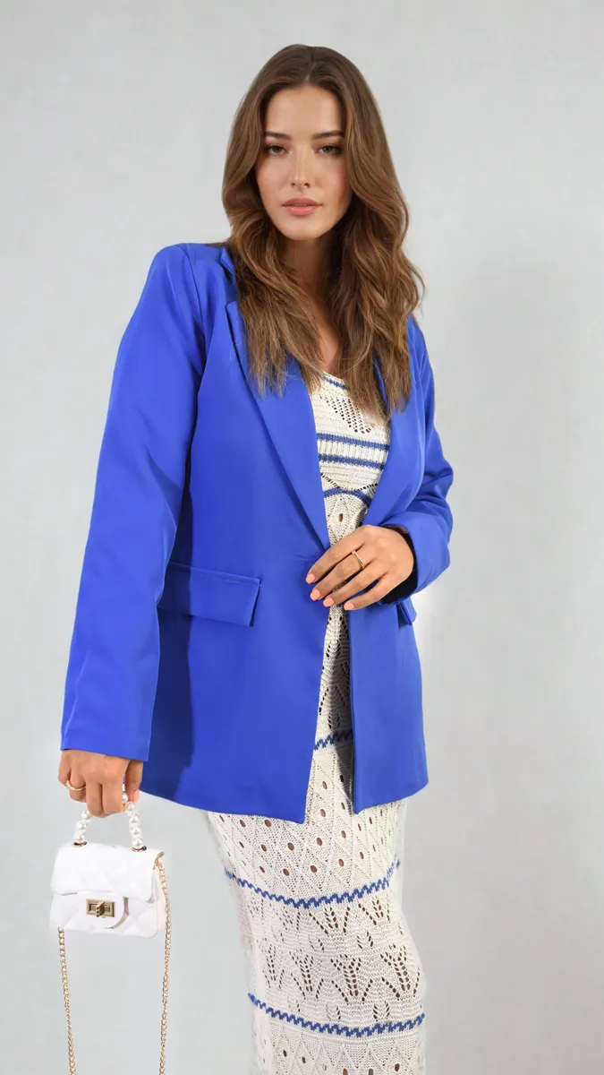 Open Front Oversized Casual Blazer