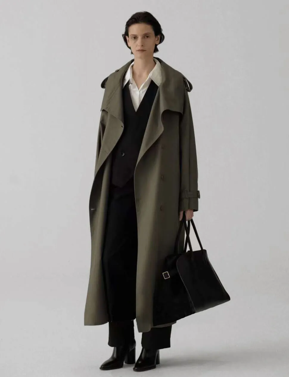 Oversized Olive Trench Coat