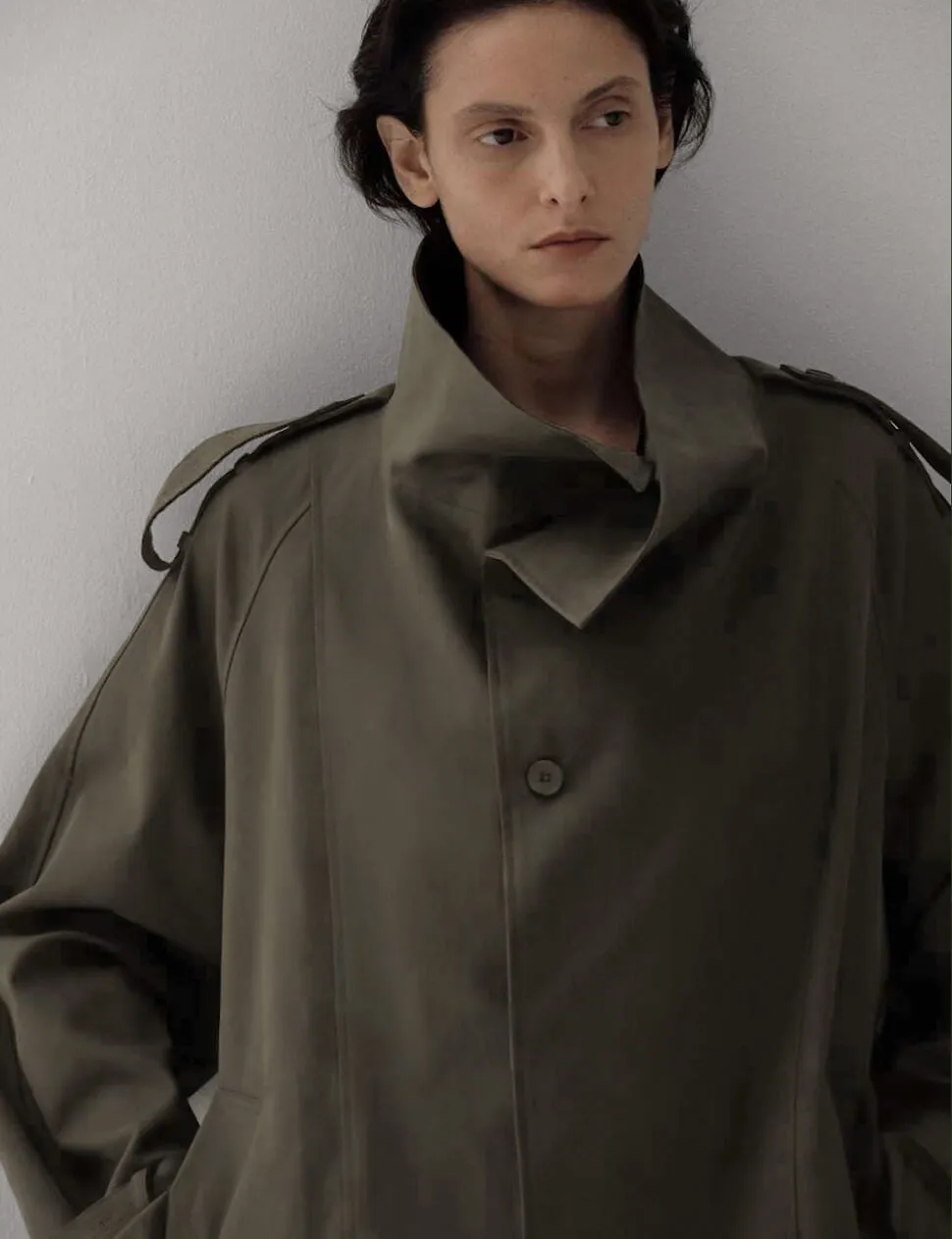 Oversized Olive Trench Coat