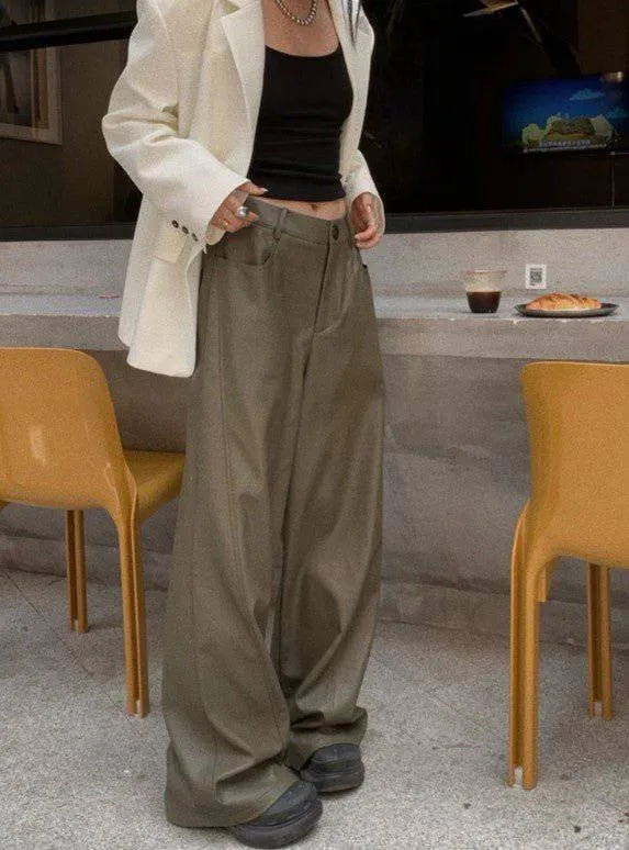 Pauline High Waist Leather Baggy Trousers