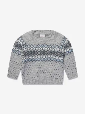 Paz Rodriguez Boys Wool Knitted Jumper in Grey