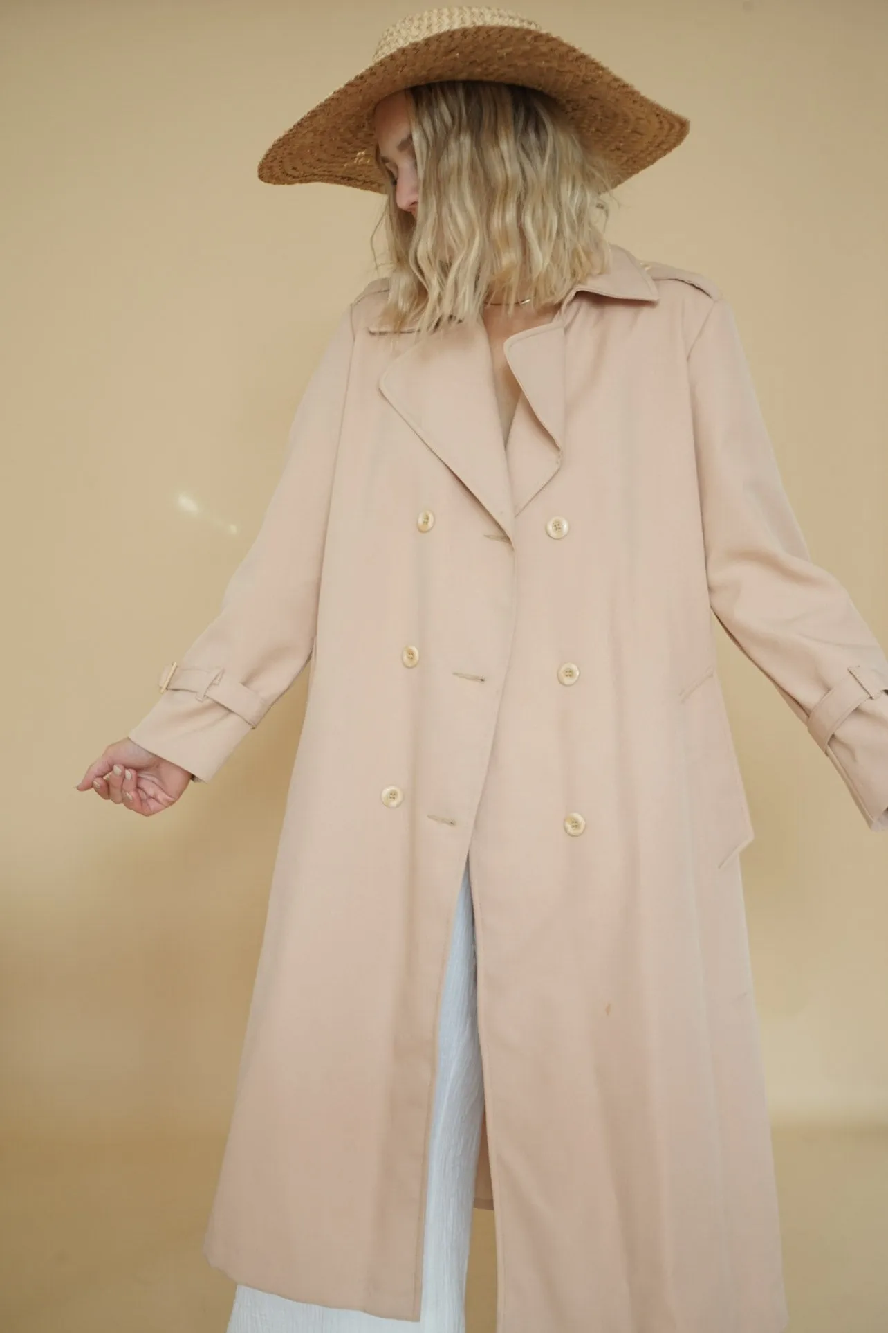 peachy trench coat