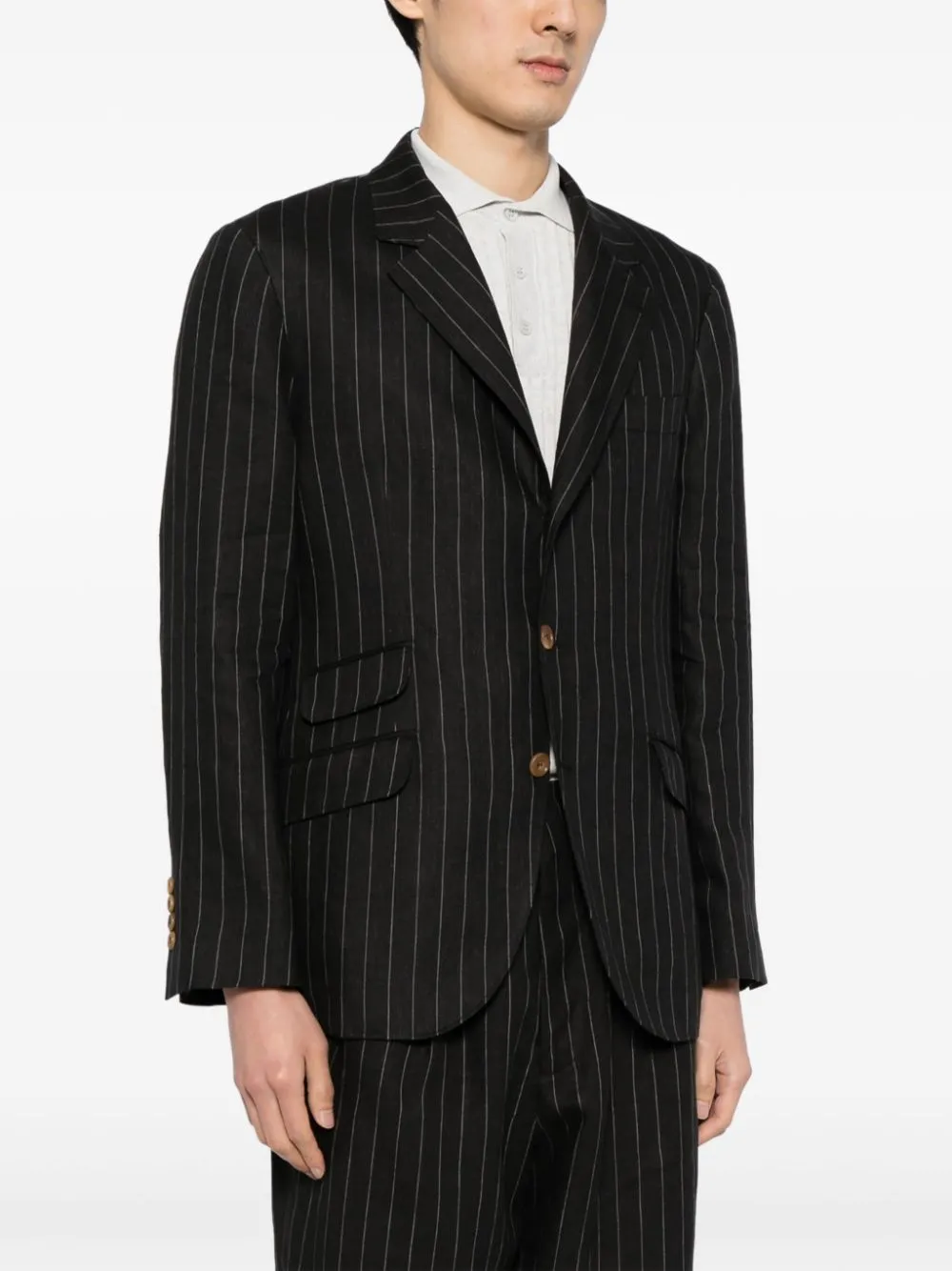 Pinstripe Virgin Wool Blazer