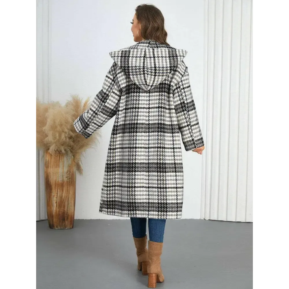 Plaid Double-Breasted Longline Coat for Timeless Luxury Fashion