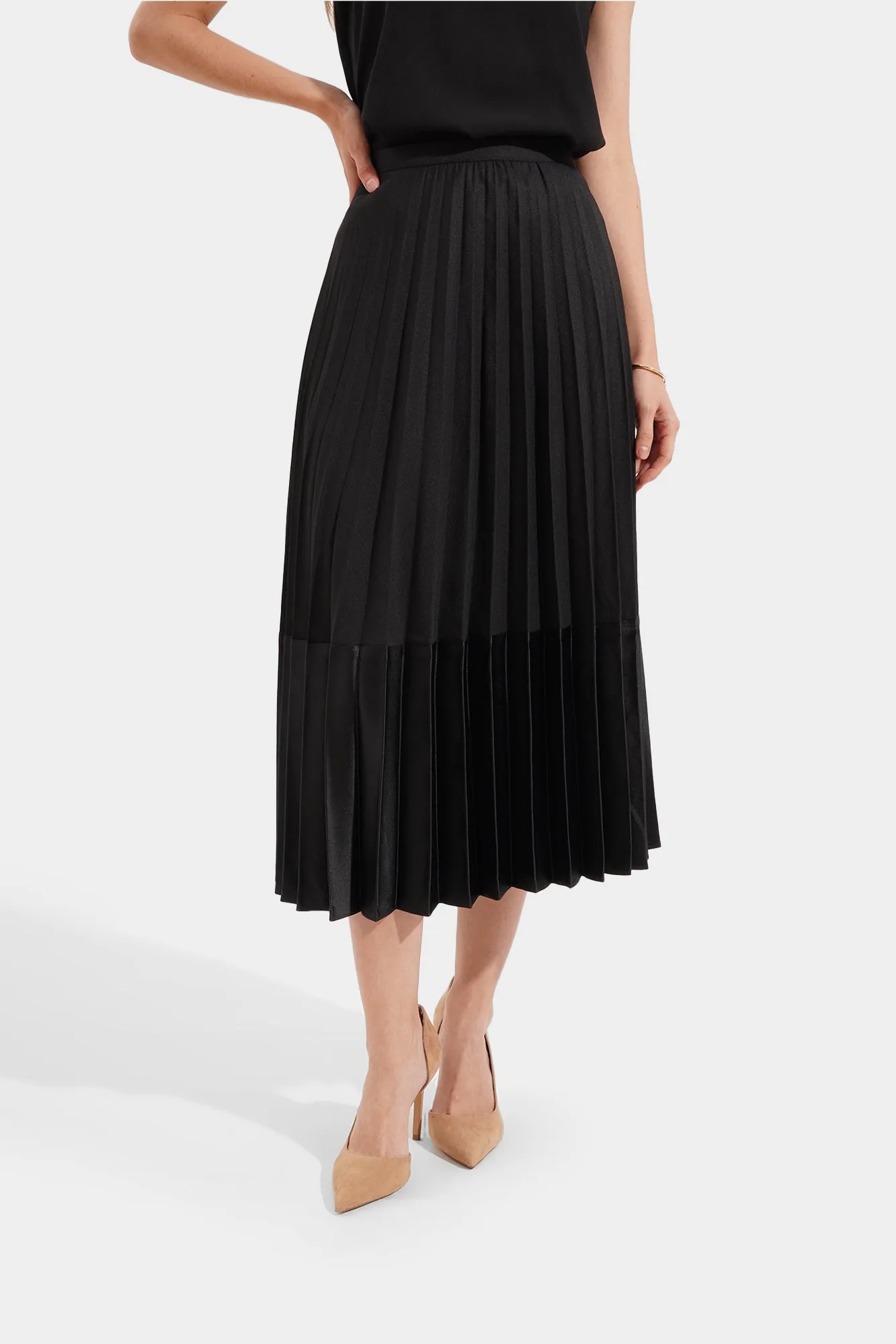 Pleated Midi Skirt