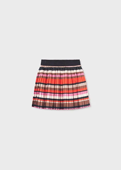 Poppy Striped Pleated Girl's Skirt - Select Size