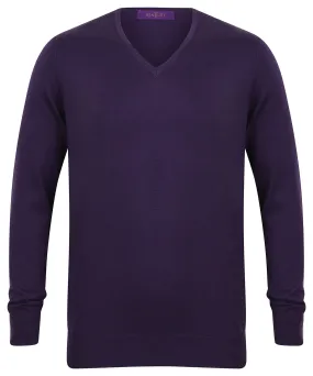 Purple - 12 gauge v-neck jumper