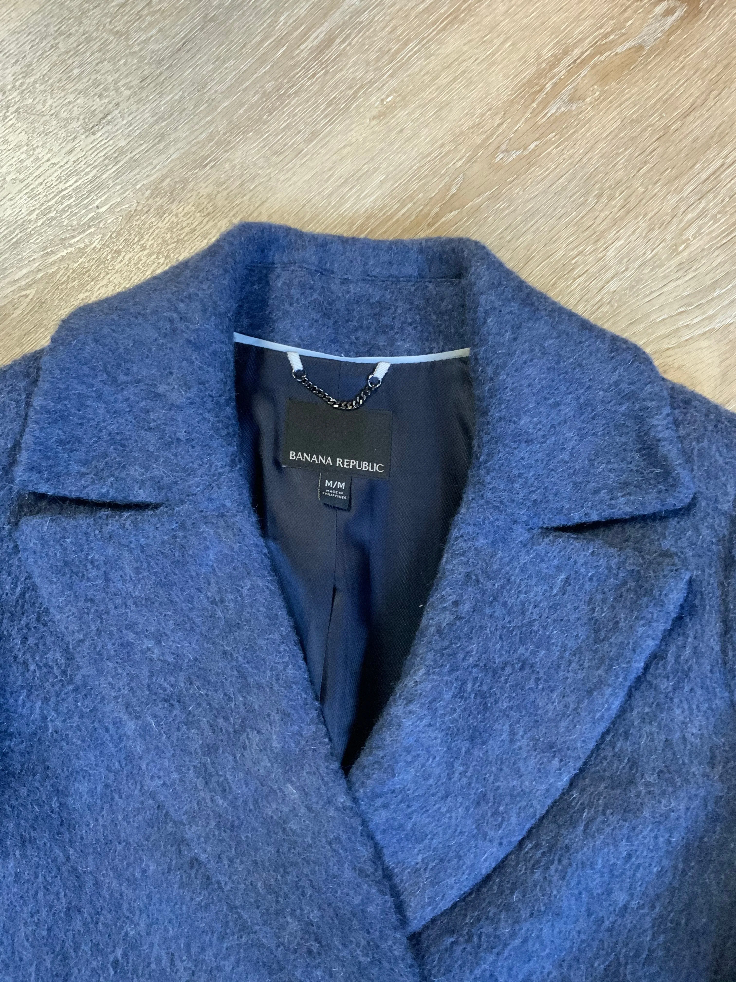 Retro Banana Republic Blue Ombre Wool Coat, SOLD