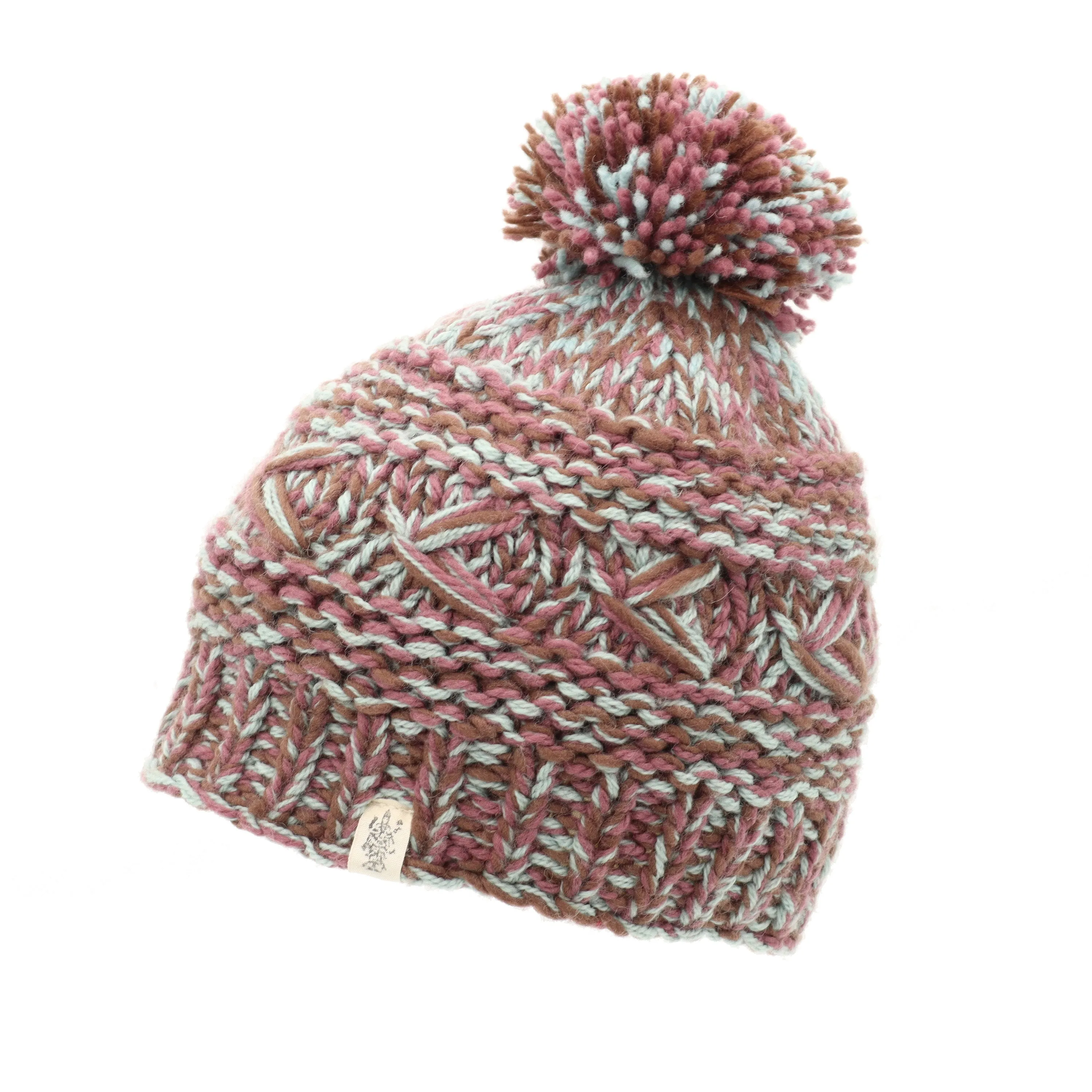 Reverse Cross Pom Pom Hat