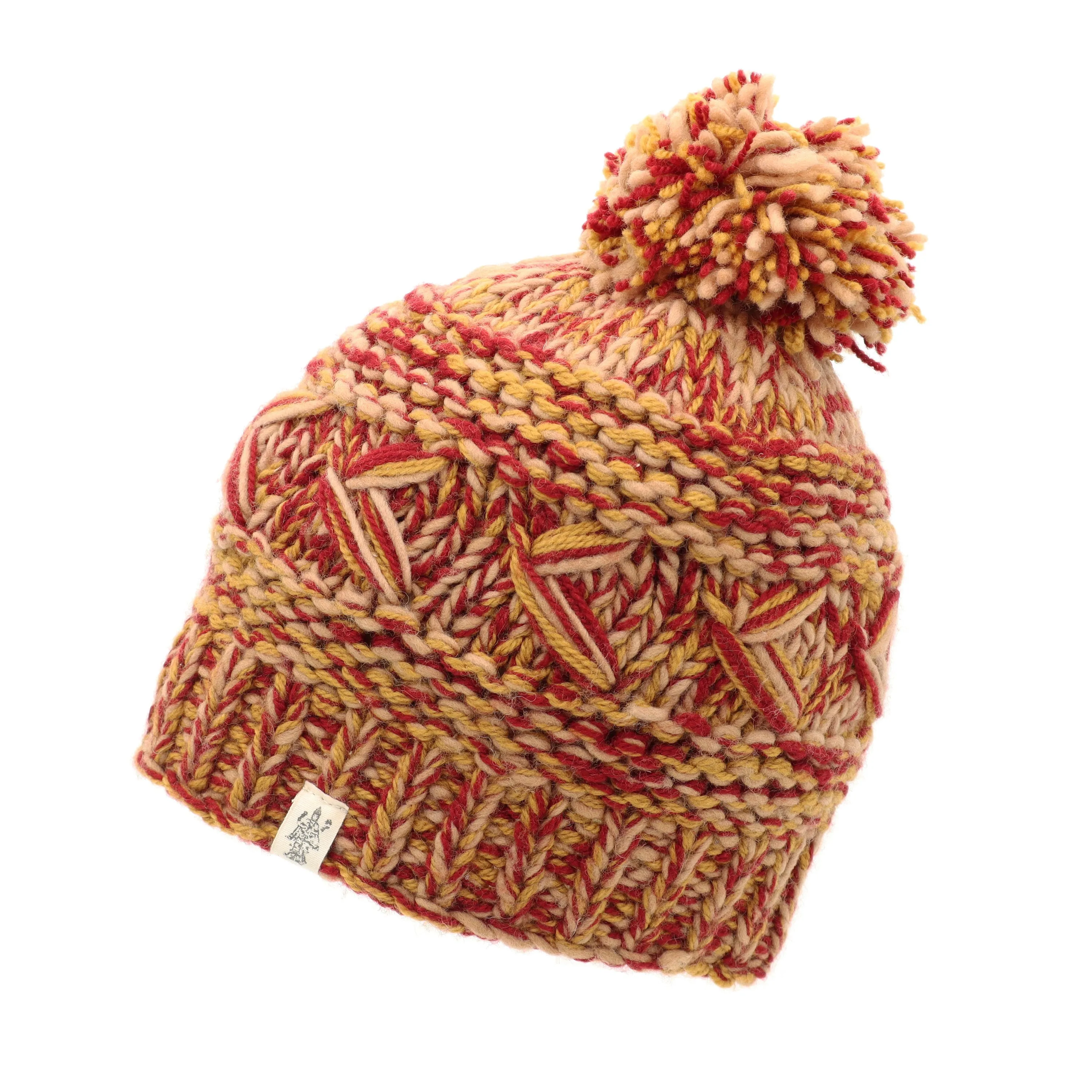 Reverse Cross Pom Pom Hat