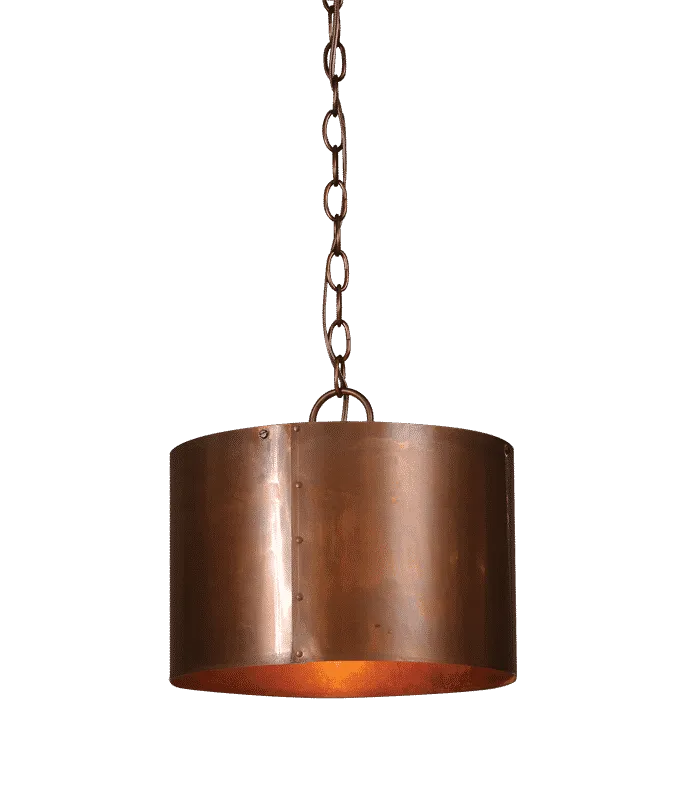 Round Copper Drum Chandelier - Medium