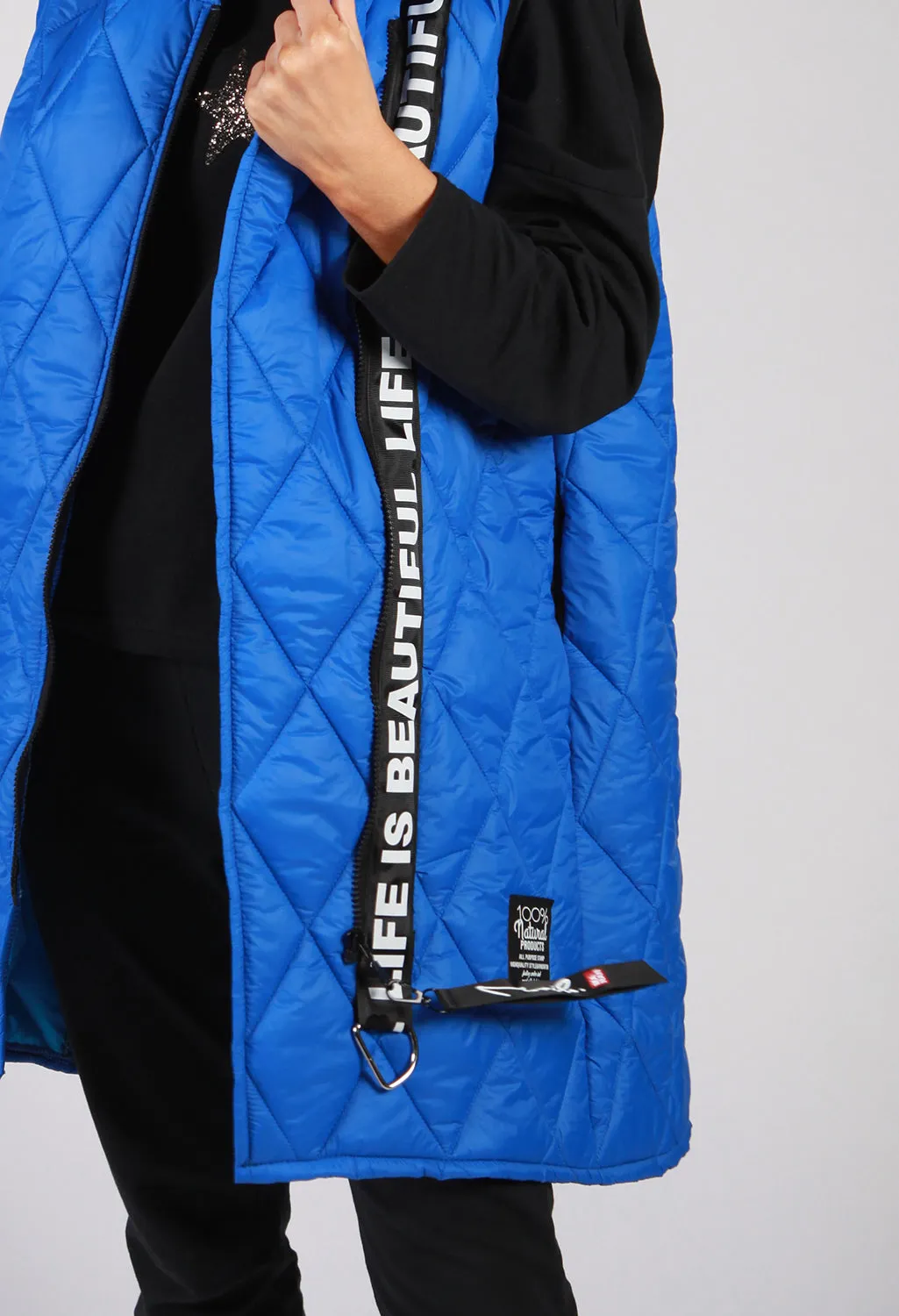 Royal Blue Quilted Logo Strap Gilet