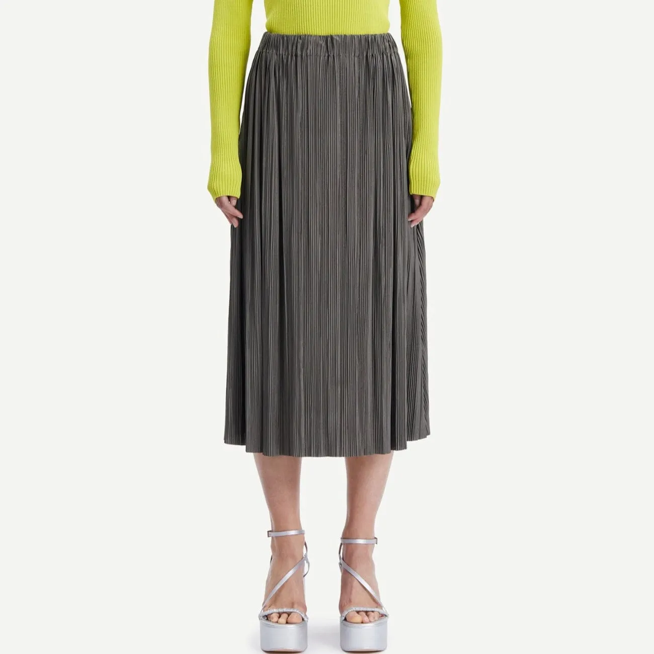 Samsøe Samsøe Uma Midi Skirt Dark Brindle