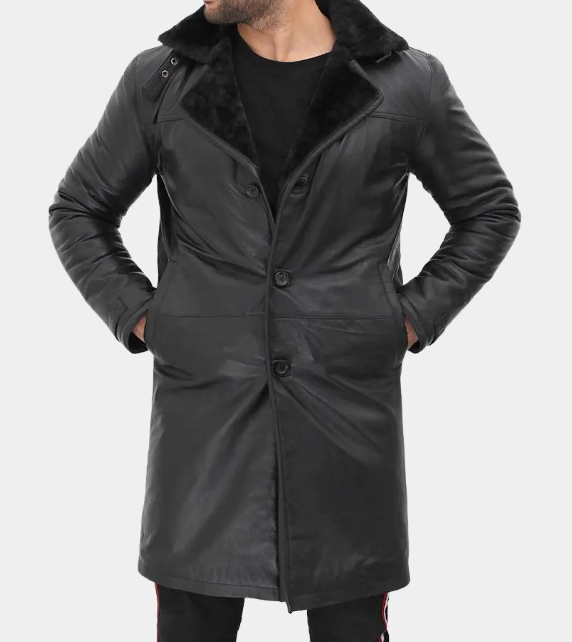 Shearling Lambskin Men's Leather Coat