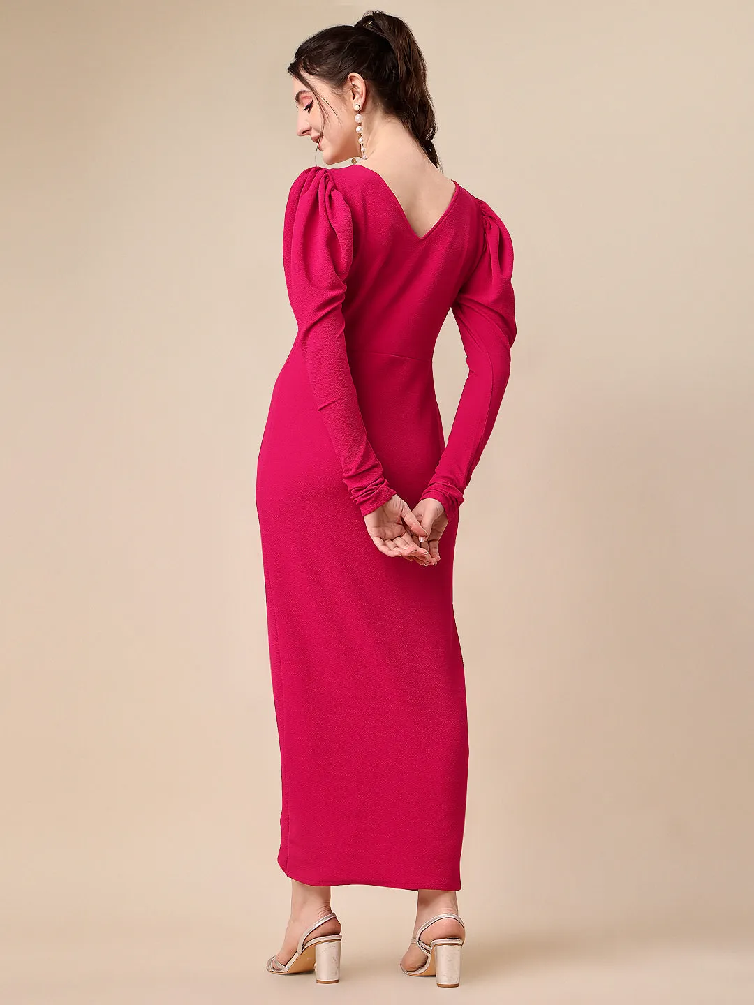 Solid Maxi Dress with Sweetheart Neck