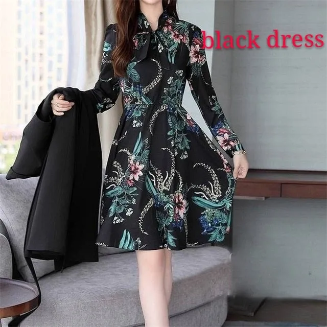 Spring Autumn Trench Coat Slim OL Ladies Trench Coat Women Dress Women Windbreakers Plus Size Two Pieces Women Sets Trench Coats