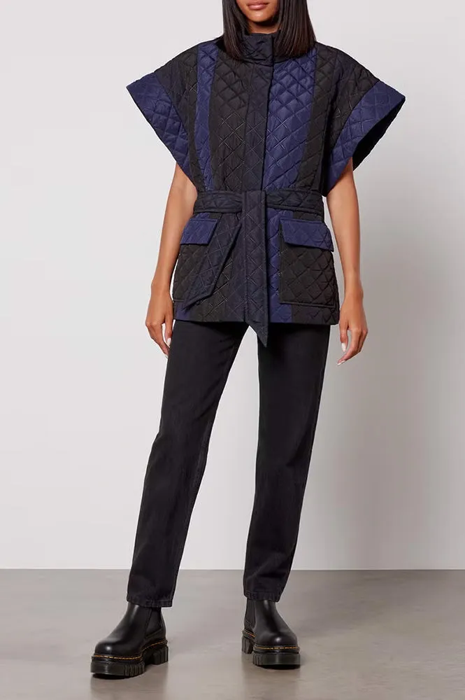 Stella Nova Blue Striped Quilted Vest