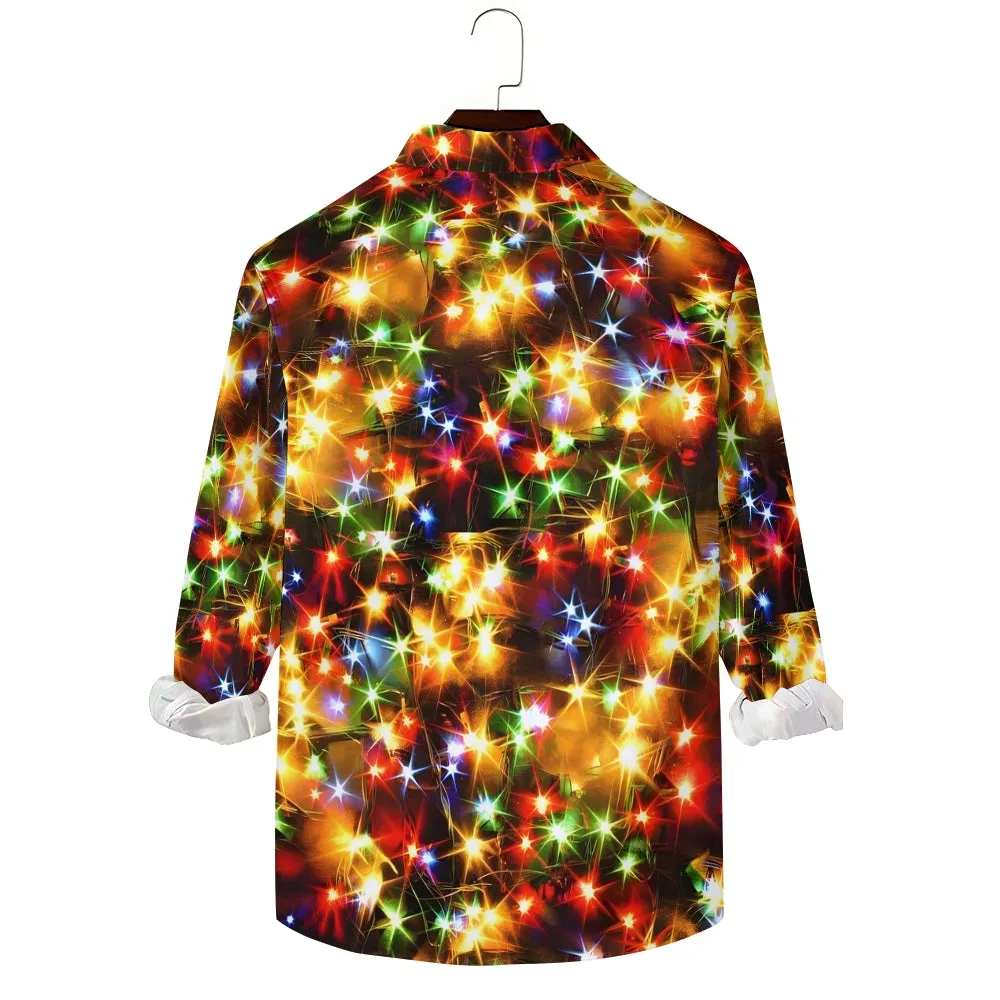 String Light Print Long Sleeve Shirt